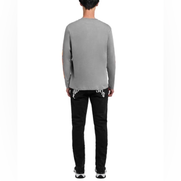 EUC Men’s Size Small Palm Angels Palms & Flames Logo Long-sleeve T-shirt In Gray - Picture 5 of 13